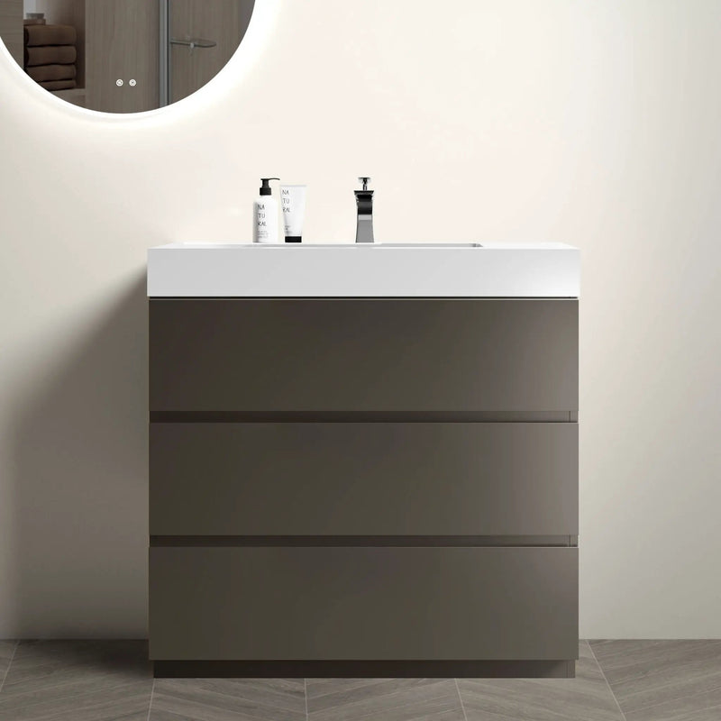 Alice - Bathroom Vanity With Sink, Large Storage Freestanding Bathroom Vanity For Modern Bathroom, One-Piece Sink Basin Without Drain And Faucet by HouseOfZazla