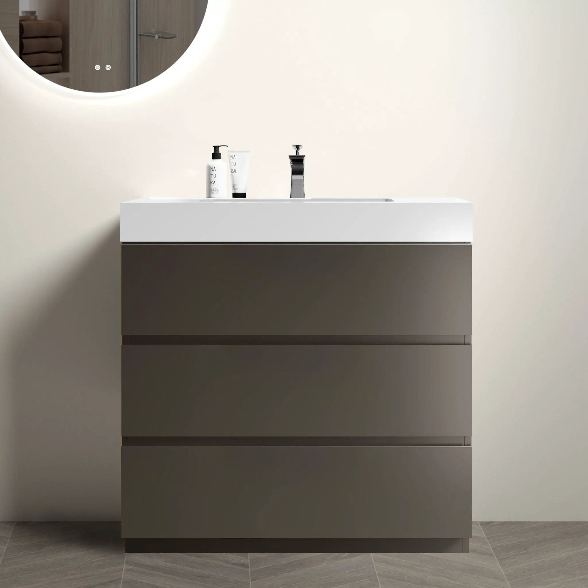 Alice - Bathroom Vanity With Sink, Large Storage Freestanding by Unique Piece Furniture