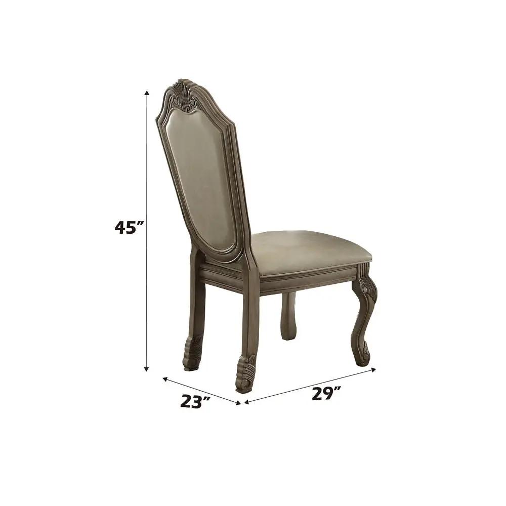 Chateau De Ville - Side Chair (Set of 2) - Synthetic Leather & Antique White by Unique Piece Furniture