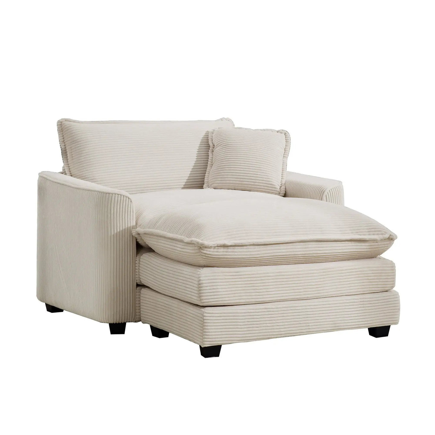 Classic Modern Comfortable Single Chair Deep Seat Sofa With Footstool by Unique Piece Furniture
