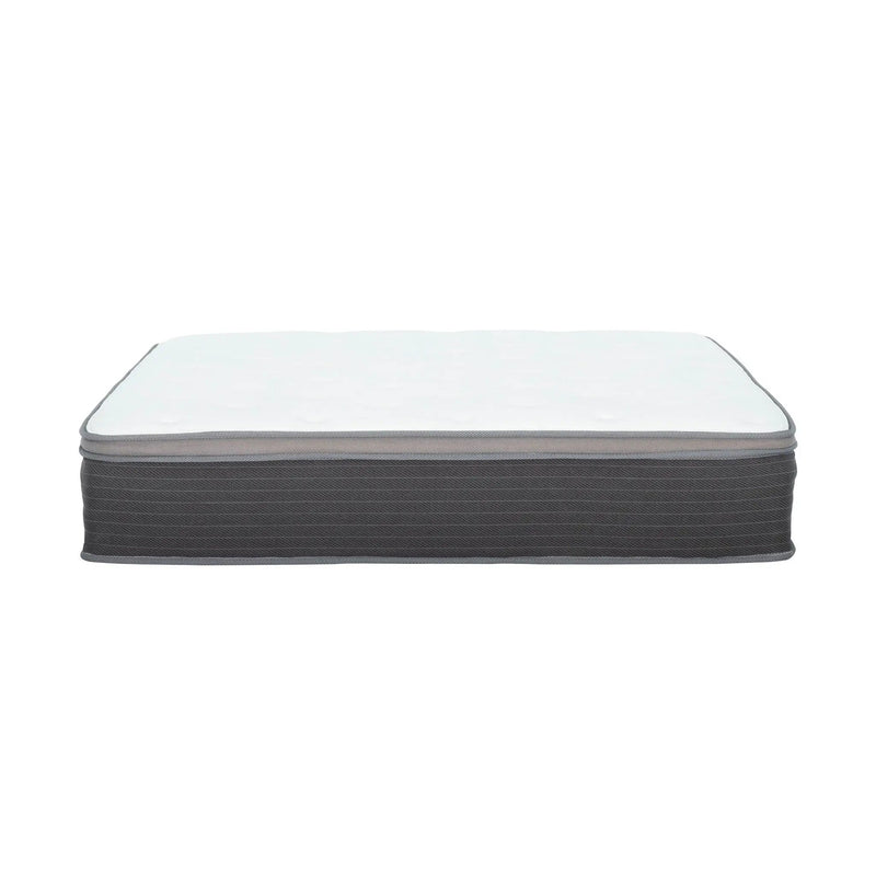 12'' Hybrid Mattress In A Box, Plush Gel Memory Foam Mattress Top With Pocket Coil Base - Gray / White - Queen by HouseOfZazla