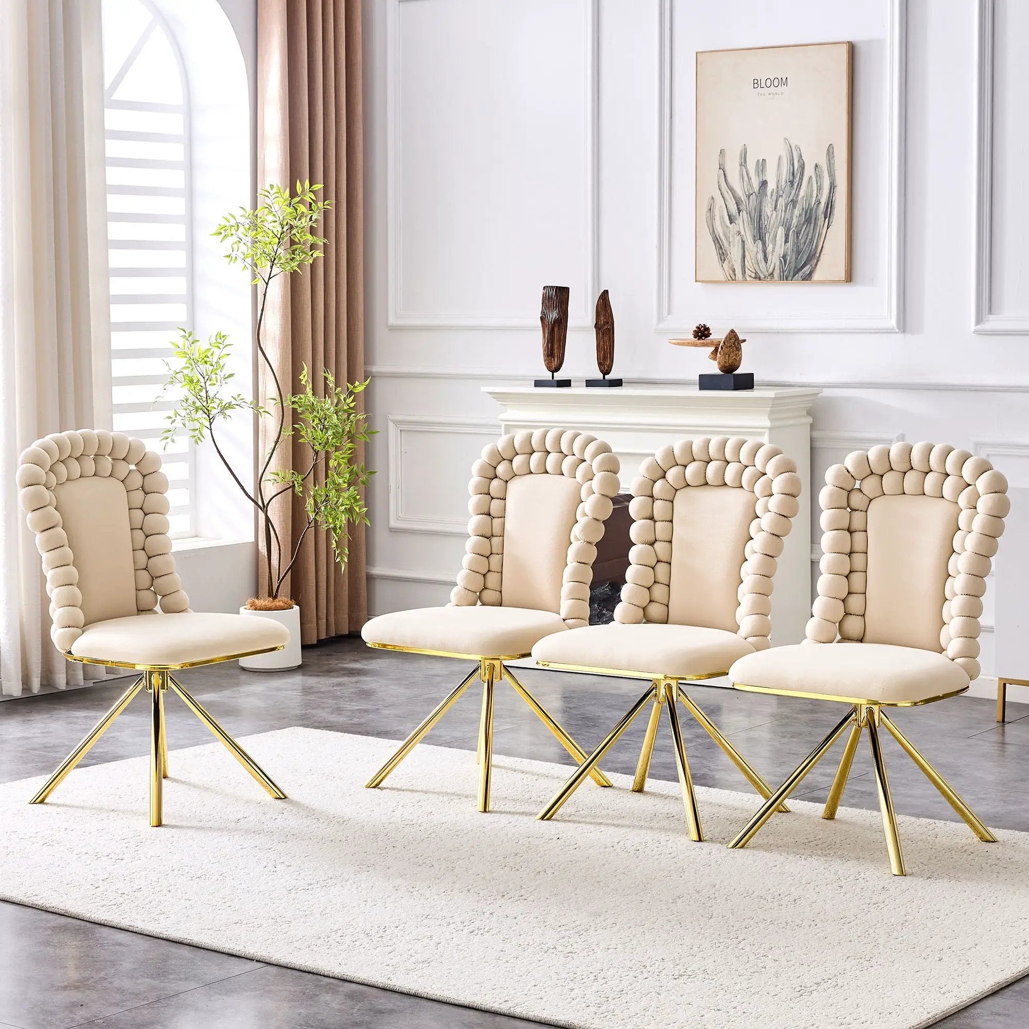 Puffy Bubble, Ball Chain Chair For Dining Room & Kitchen (Set of 2) by Unique Piece Furniture
