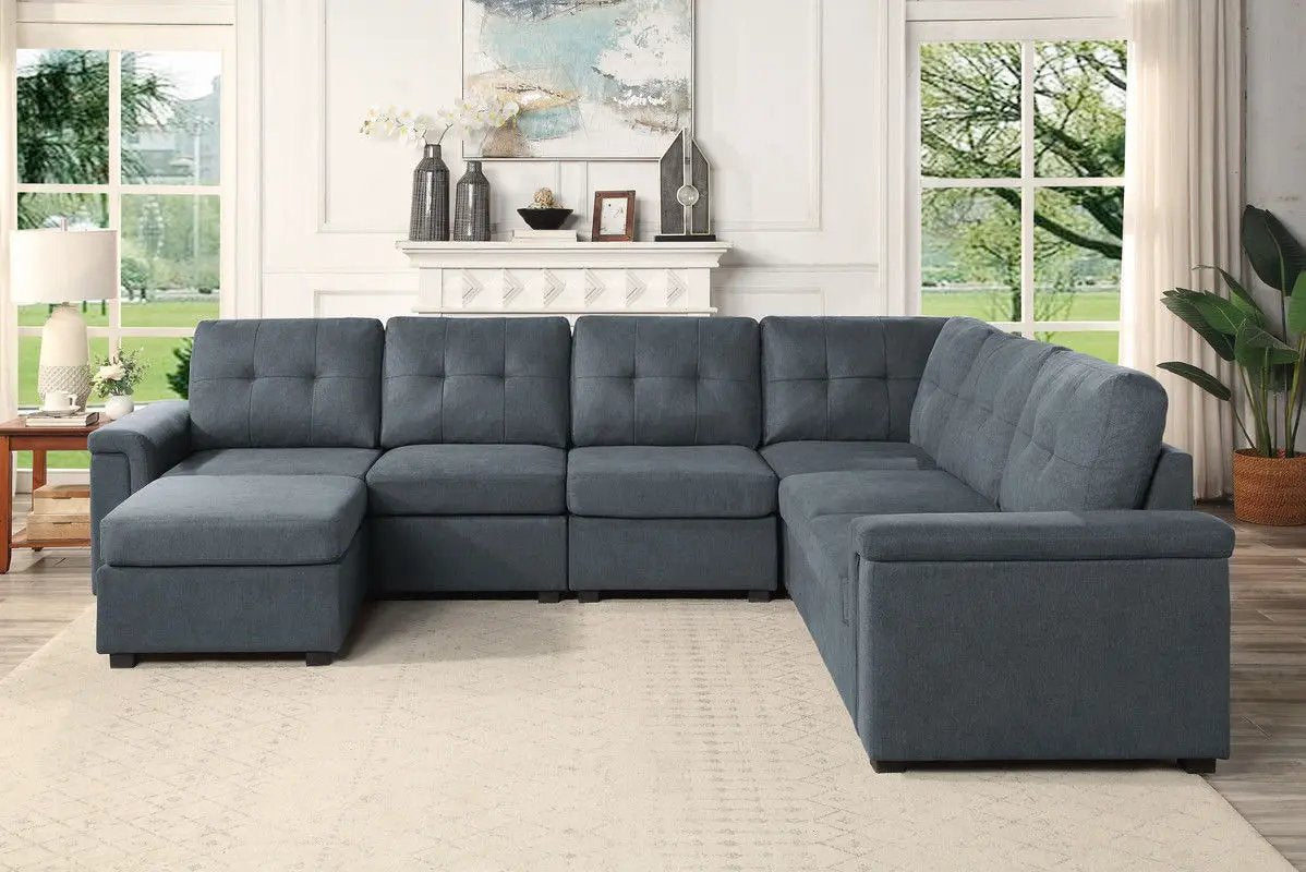 Isla - Fabric Sectional Sofa With Ottoman by HouseOfZazla