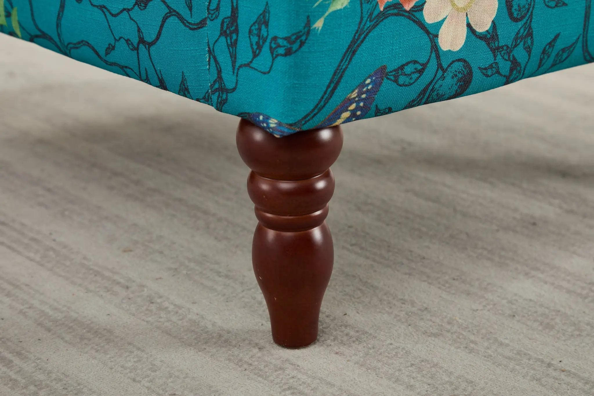 Modern Accent Chair with Retro Wood Legs - Floral by HouseOfZazla