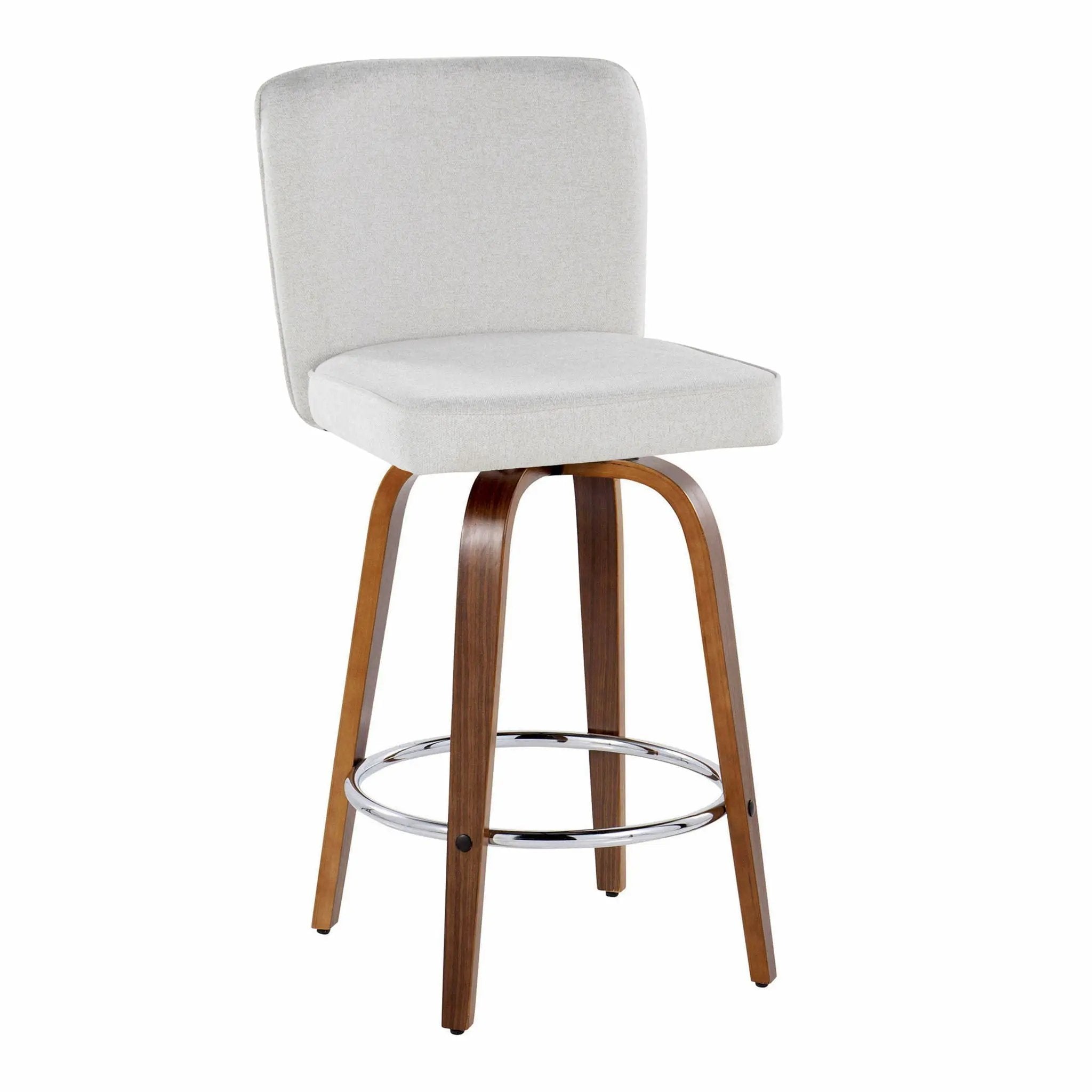 Henry - Contemporary Fixed Height Counter Stool With Swivel With Round Footrest (Set of 2) by Unique Piece Furniture
