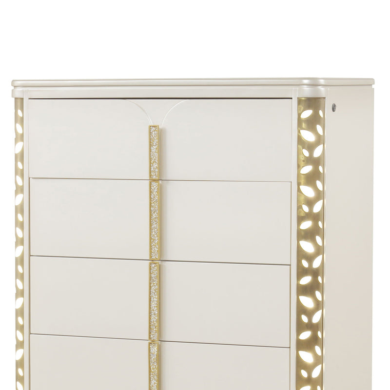 Cinderella - Chest With LED Accents And 5 Storage Drawers - Beige