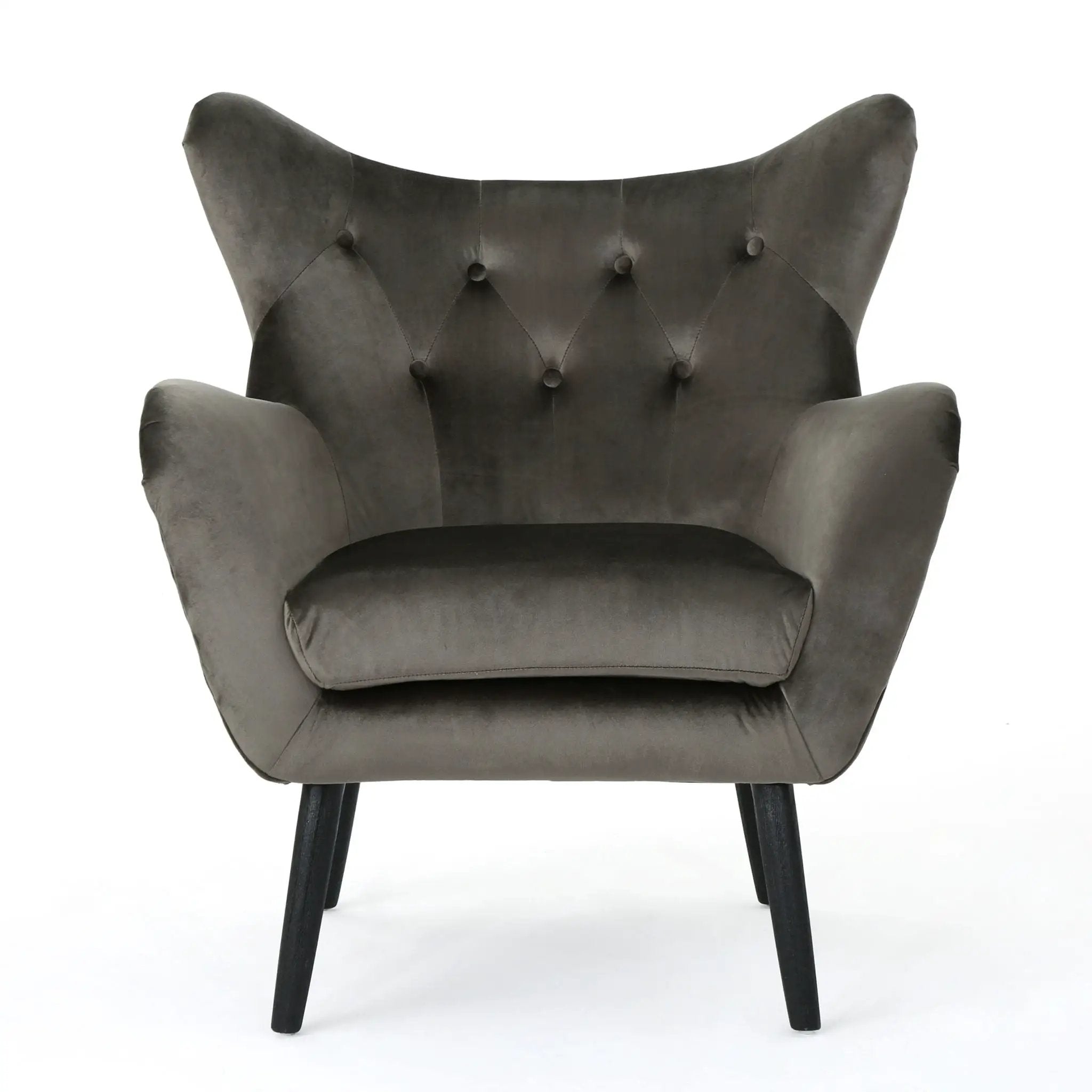 Alyssa Mid Century Upholstered Arm Chair With Wingback Design by HouseOfZazla