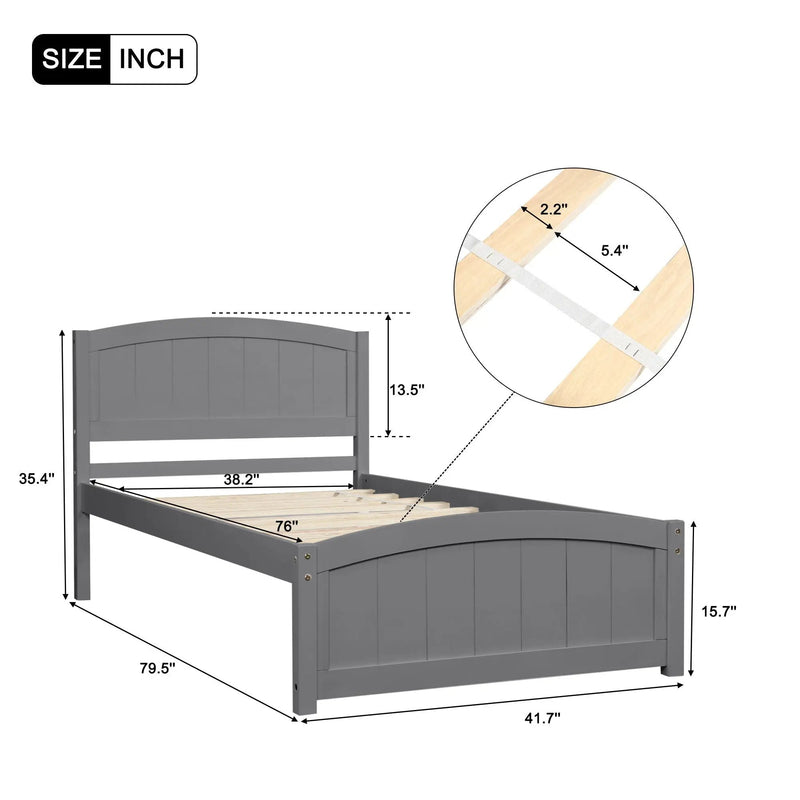Platform Bed & Headboard, Footboard And Wood Slat Support by HouseOfZazla