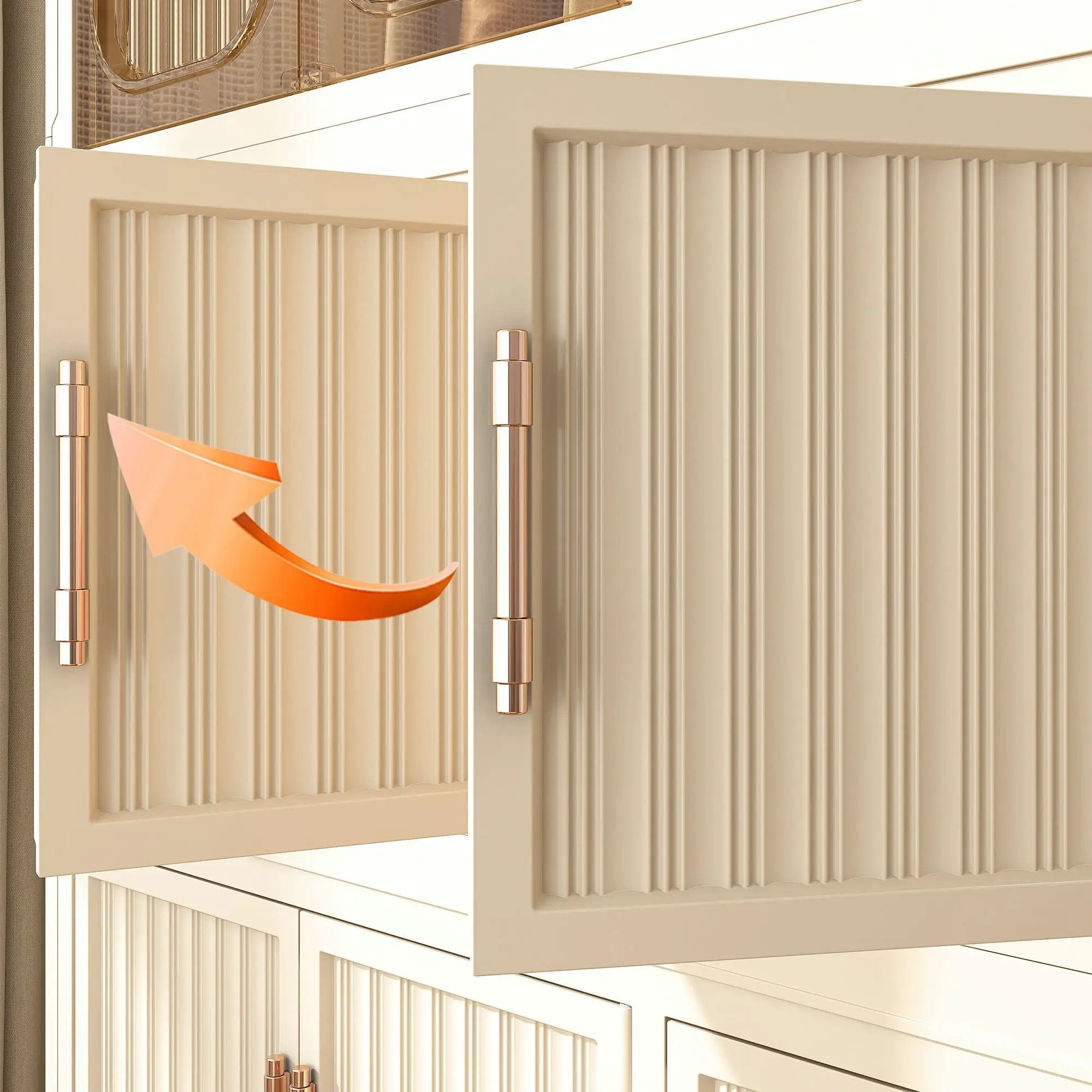 Portable Wardrobe Closet Storage Organizer With 9 Magnetic Doors - Cream White by HouseOfZazla