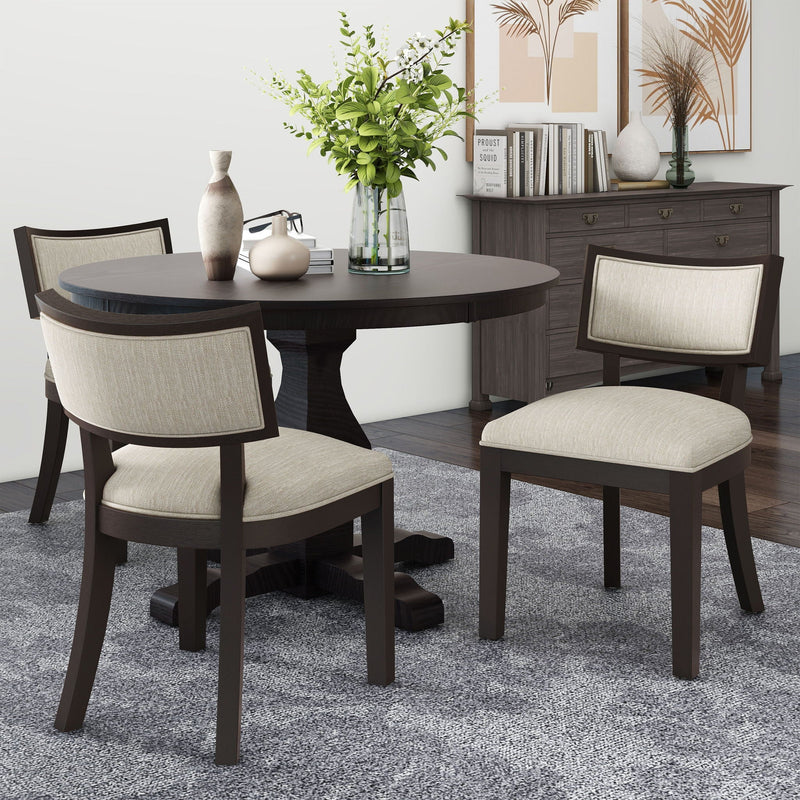 Farmhouse Style Fabric Upholstered Side Dining Chair Set by HouseOfZazla