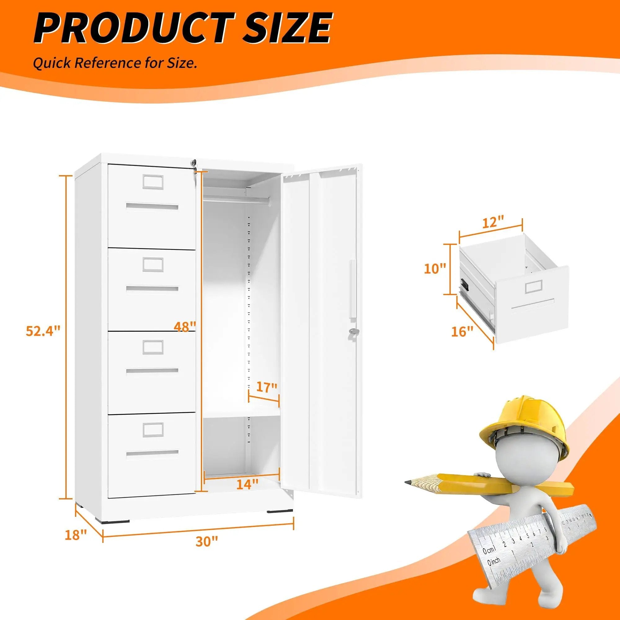 Storage Vertical Filing Cabinet With Lock by Unique Piece Furniture