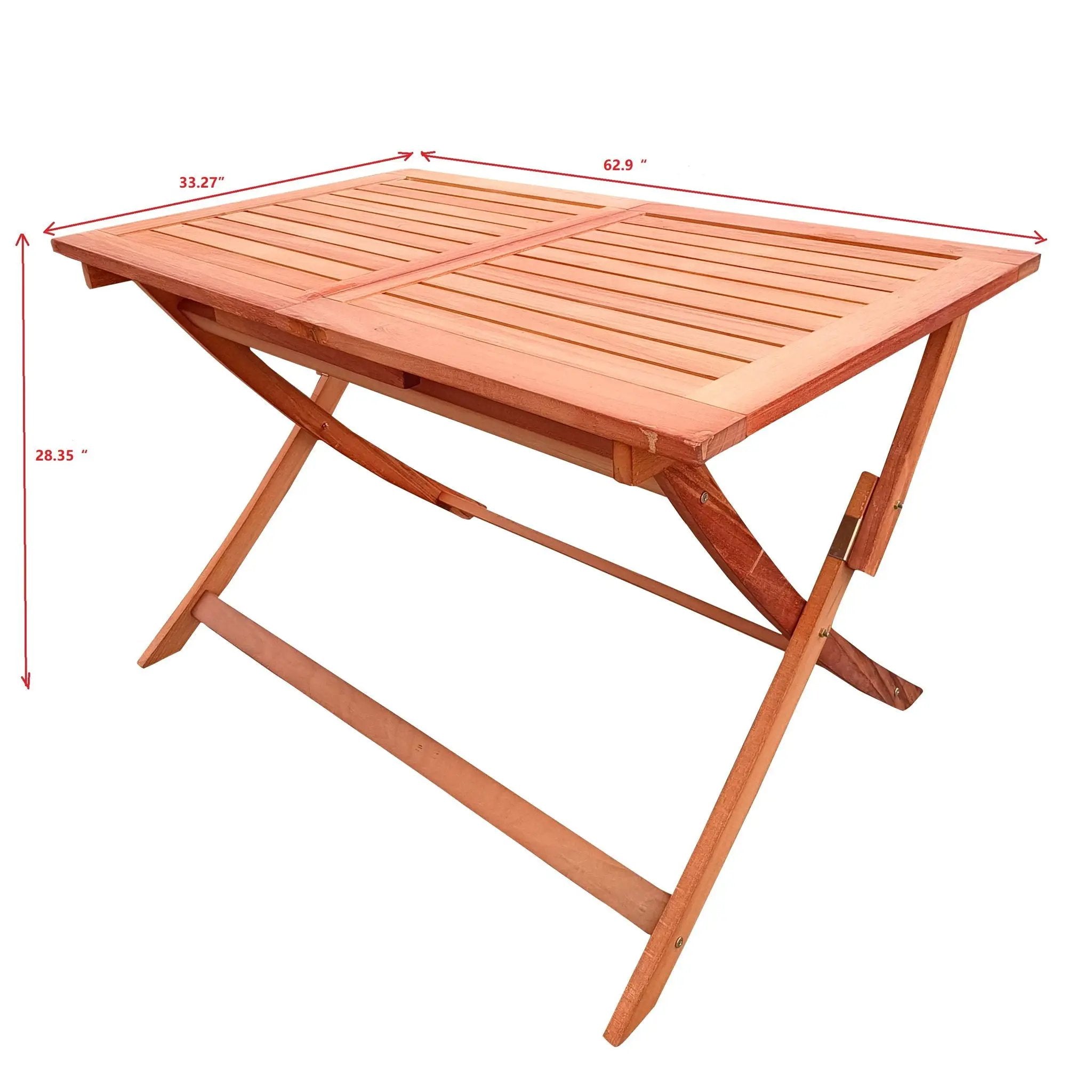 Foldable Patio Dining Set With 1 Dining Table, Indoor And Outdoor Use, Solid Wood - Teak by Unique Piece Furniture