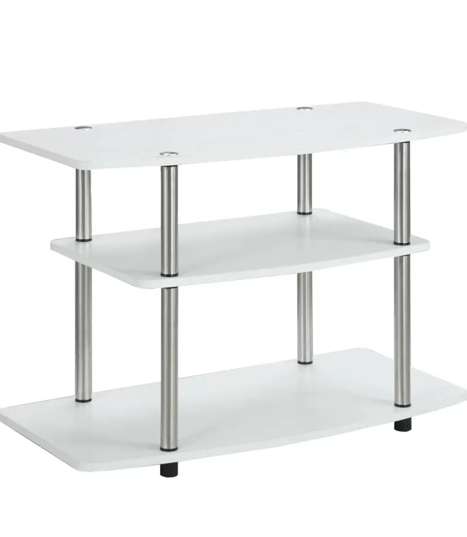 Open Box Convenience Concepts Designs2Go No Tools 3-Tier Stand Entertainment Center 37 Inches, Modern TV Console with Shelves for Living Room, 31.5", White by Selzalot