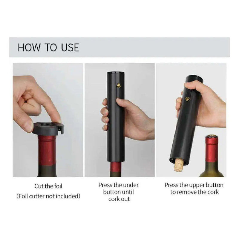 SELZALOT All Black Plastic Electric Wine Opener by Selzalot