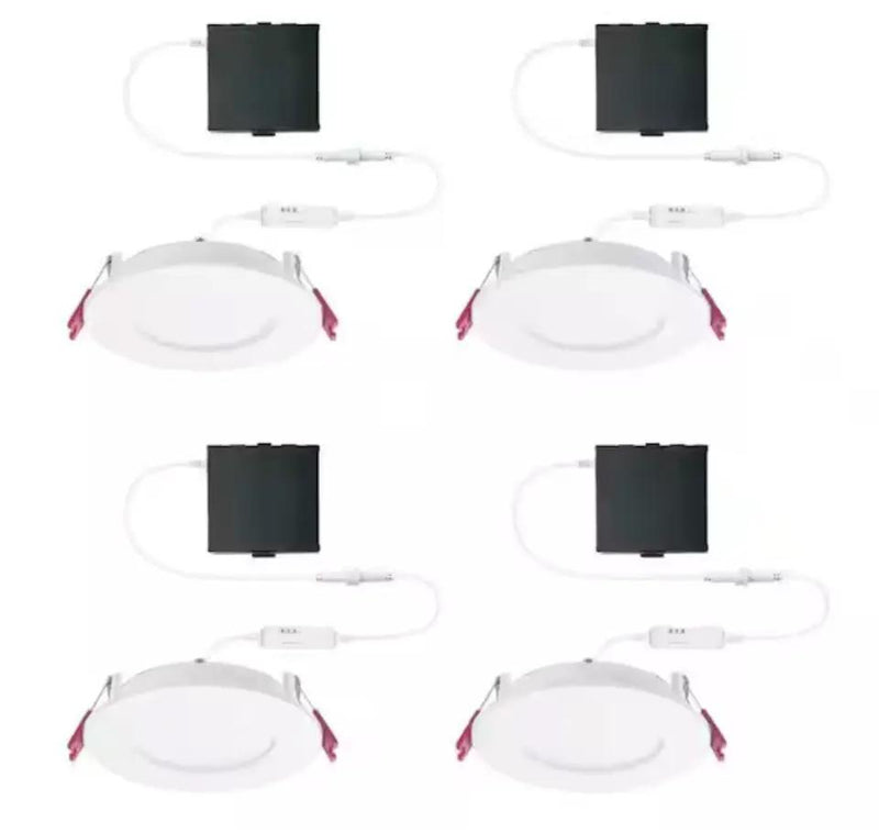 Commercial Electric Pro Value Series LED 4 in Round Adj Color Temp Canless Recessed Light for Kitchen Bath Living rooms, Wht 4-Pk by Selzalot