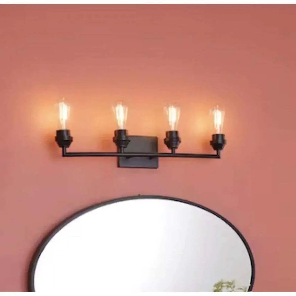 Style Selections 26.75-in 4-Light Black Transitional Vanity Light by Selzalot