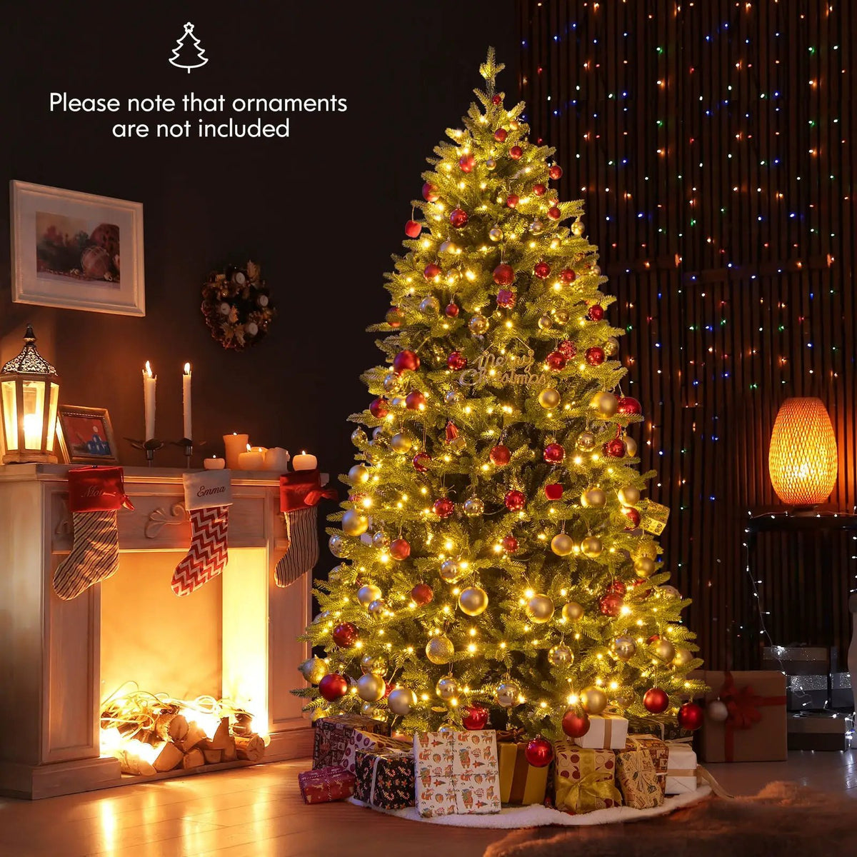 5 Feet Artificial Xmas Tree Hinged with 11 Lighting Modes and Remote Control, photo 3 of 24