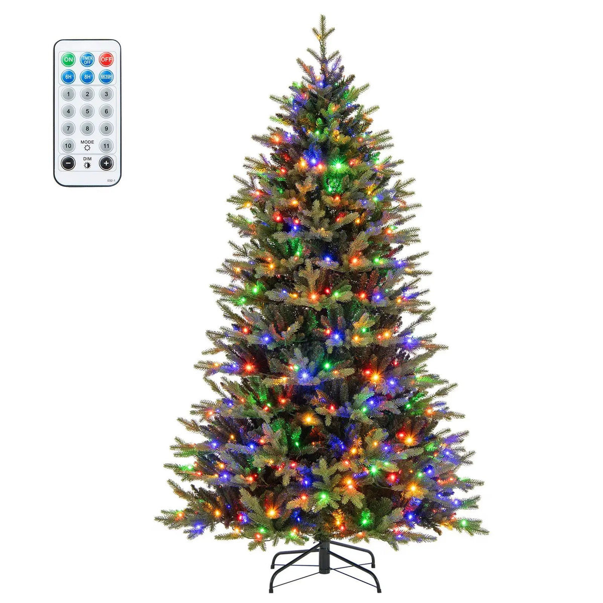 5 Feet Artificial Xmas Tree Hinged with 11 Lighting Modes and Remote Control, photo 11 of 24