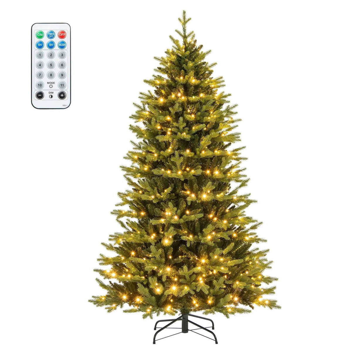 5 Feet Artificial Xmas Tree Hinged with 11 Lighting Modes and Remote Control, photo 8 of 24