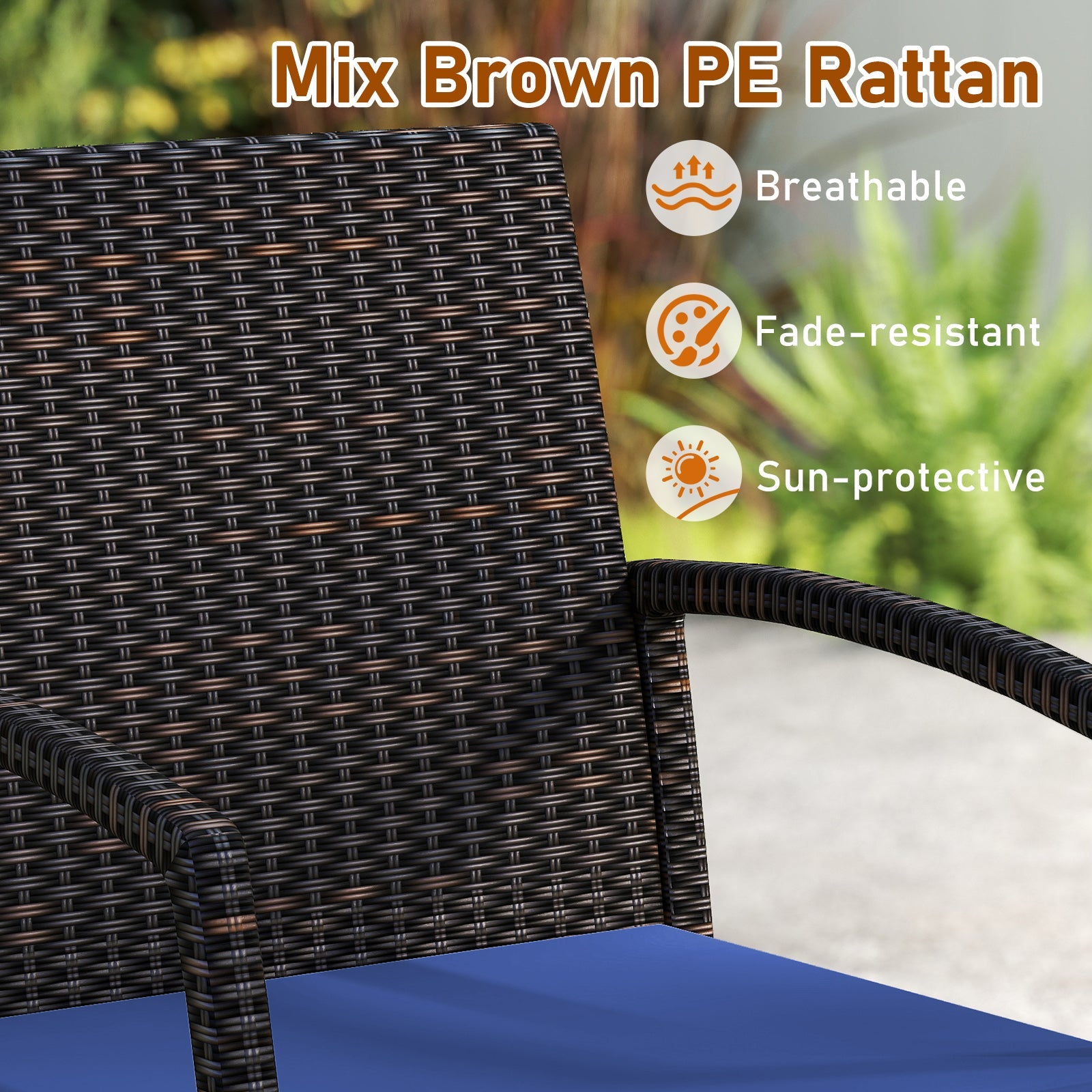7 Pieces Outdoor Dining Set Acacia Wood Table with Umbrella Hole and Cushions by DirectDeals