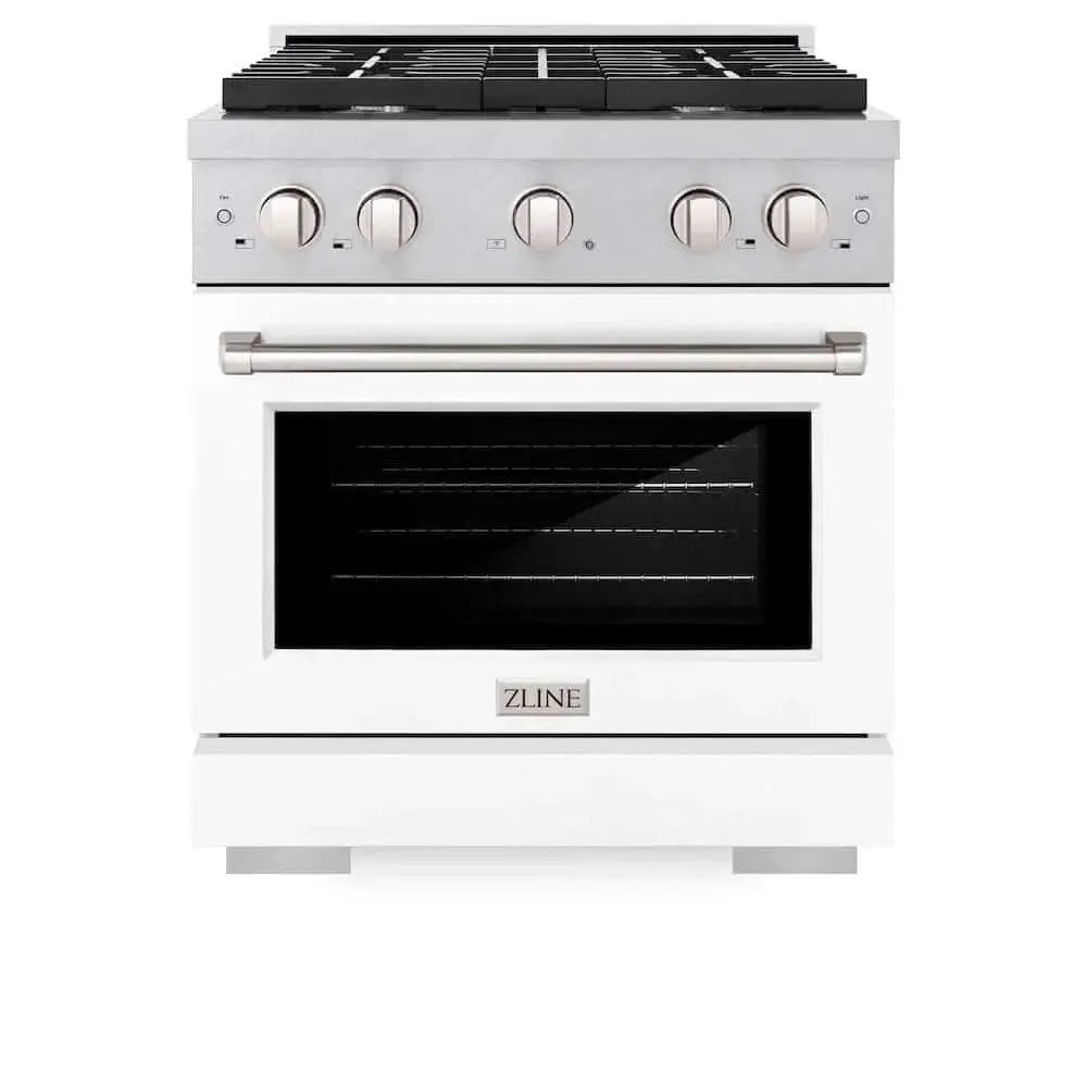 ZLINE 30"Gas Range, Convection Gas Oven , DuraSnow® White Matte, SGRS-WM-30 by Farmhouse Kitchen and Bath