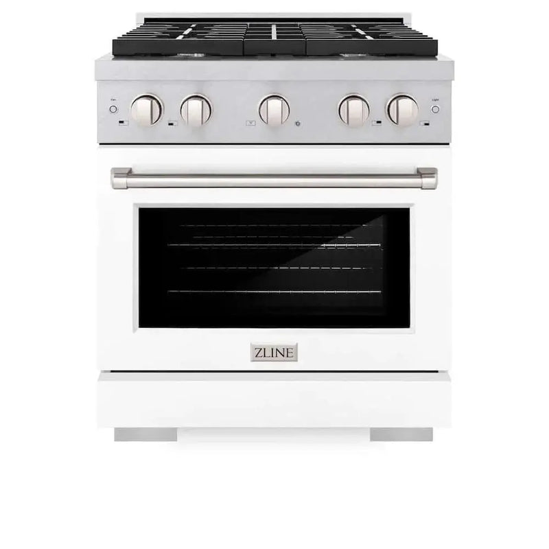 ZLINE 30"Gas Range, Convection Gas Oven , DuraSnow® White Matte, SGRS-WM-30 by Farmhouse Kitchen and Bath