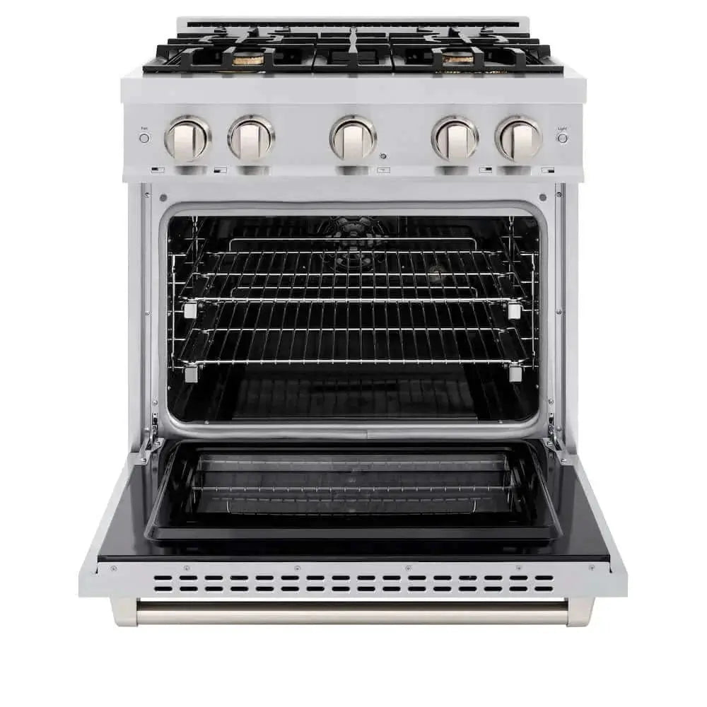 ZLINE 30" Select Gas Range Convection Gas Oven Stainless Steel Brass Burners HGR-BR-30 by Farmhouse Kitchen and Bath