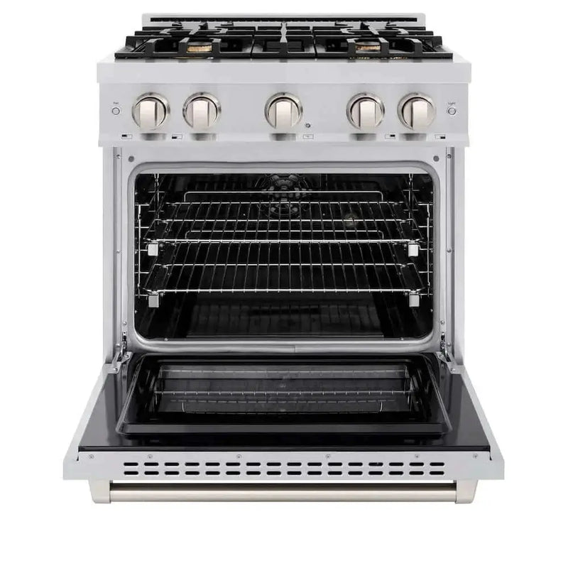ZLINE 30" Select Gas Range Convection Gas Oven Stainless Steel Brass Burners HGR-BR-30 by Farmhouse Kitchen and Bath