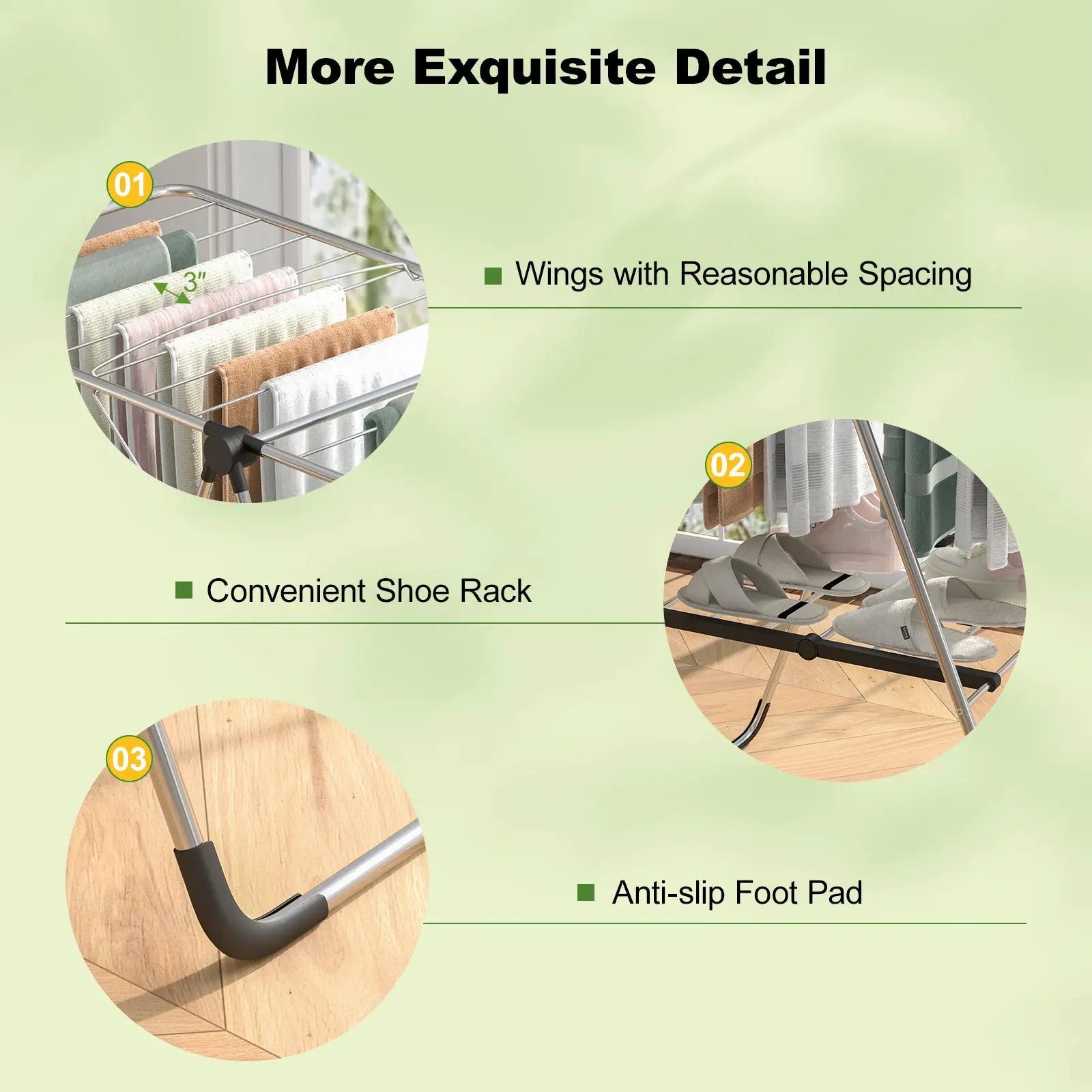 2-Tier Laundry Drying Rack Folding Cloth Rack with Aluminum Frame by DirectDeals