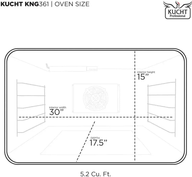 Kucht KX Series 36" Freestanding Dual Fuel Range KXP36-SS by Farmhouse Kitchen and Bath