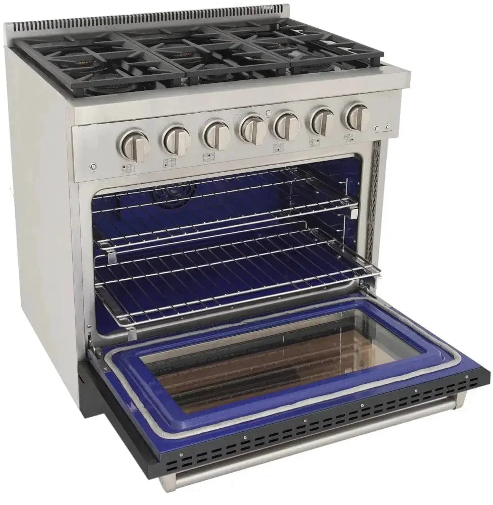 Kucht 36" Freestanding Professional Gas Range KFX3600X-GY by Farmhouse Kitchen and Bath