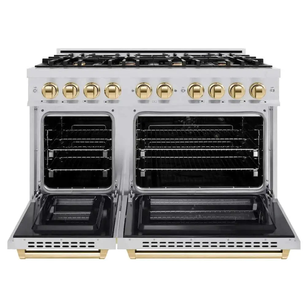 ZLINE 48" Select Gas Range Convection Gas Oven Stainless Steel Gold HGRZ-48-G by Farmhouse Kitchen and Bath