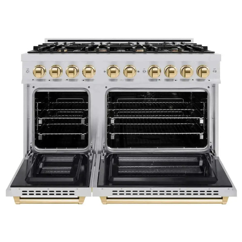 ZLINE 48" Select Gas Range Convection Gas Oven Stainless Steel Gold HGRZ-48-G by Farmhouse Kitchen and Bath