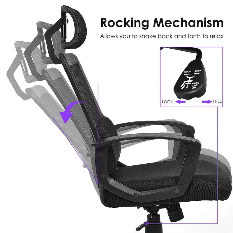 Mesh Office Chair High Back Ergonomic Swivel Chair by DirectDeals