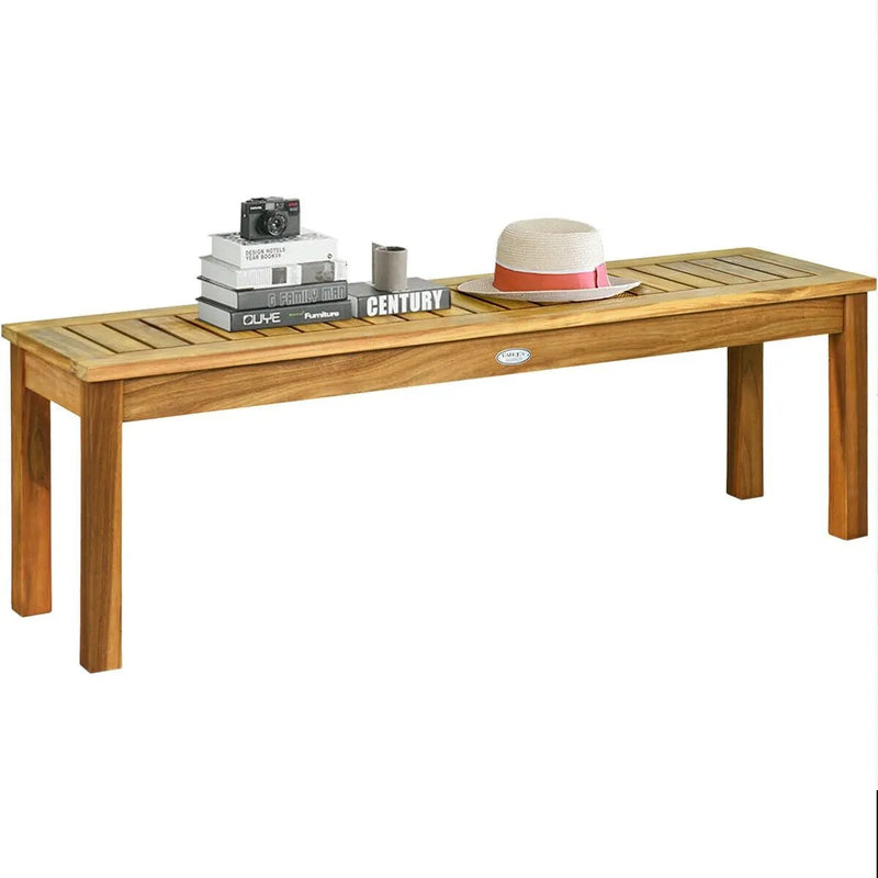 52 Inch Outdoor Acacia Wood Dining Bench Chair by DirectDeals