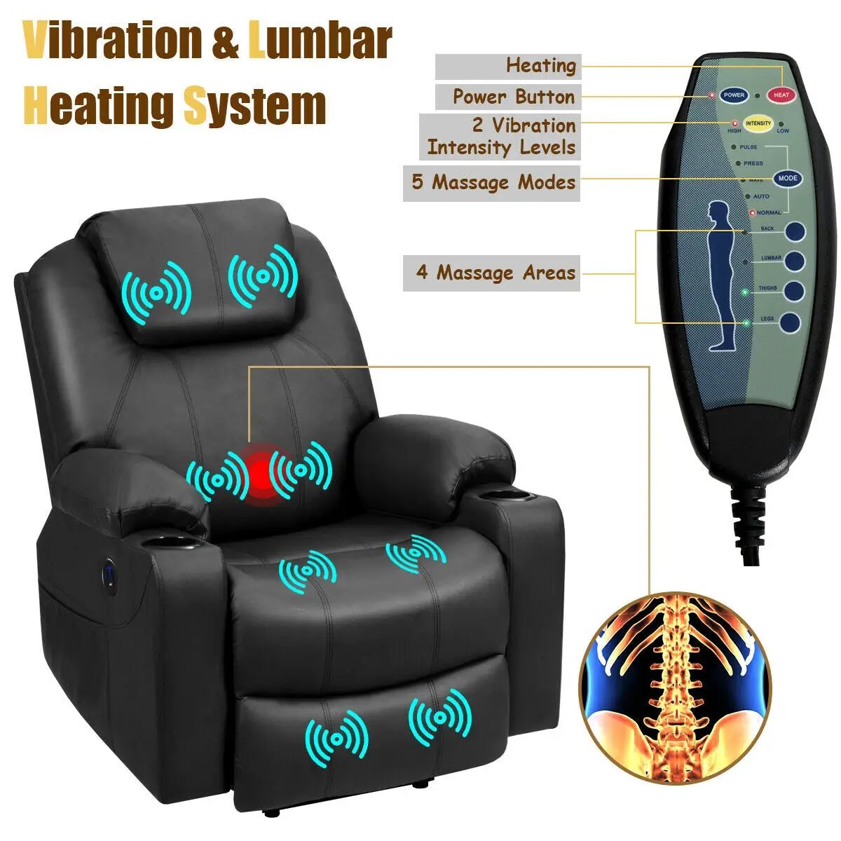 Electric Power Lift Leather Massage Sofa, photo 13 of 16