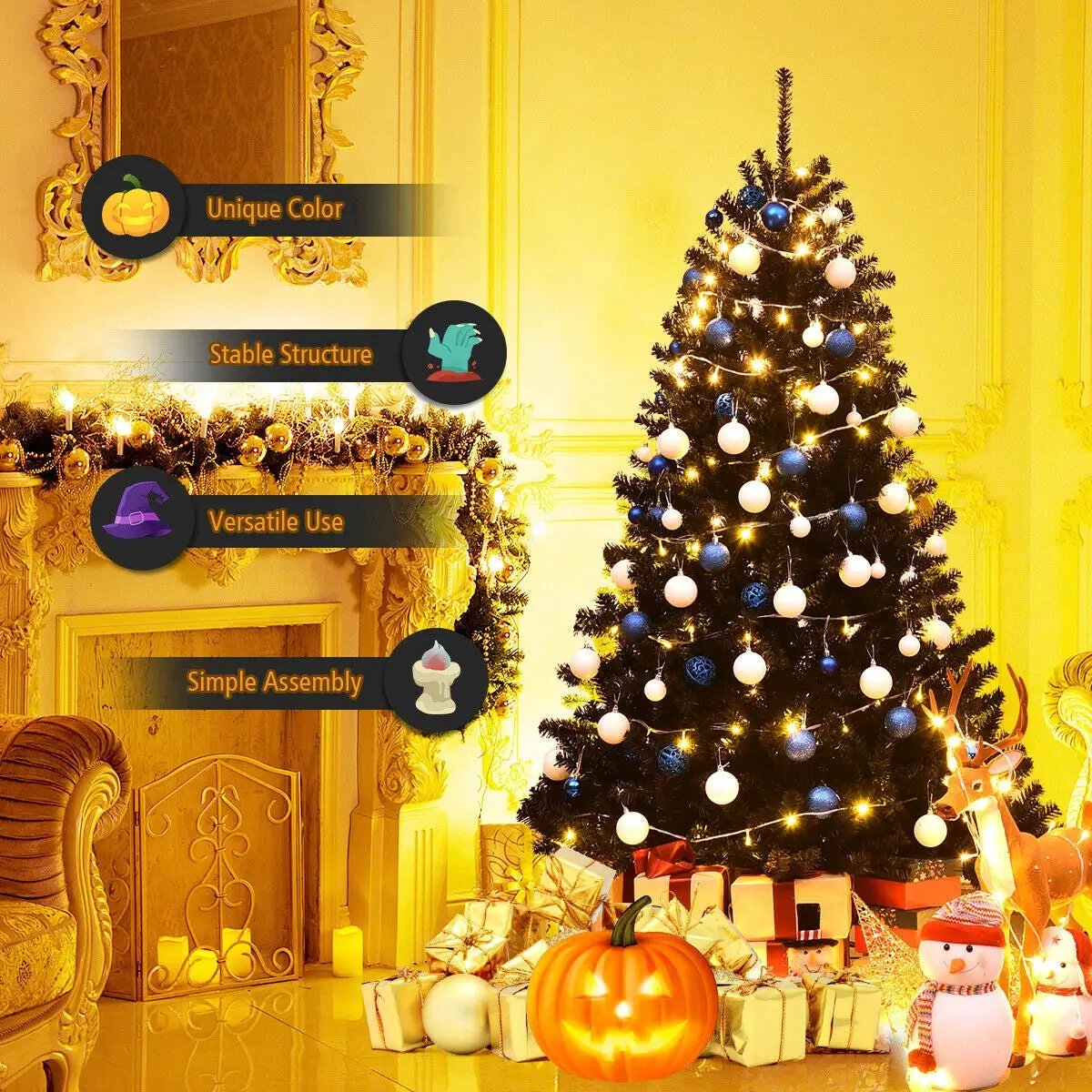 6 Feet Hinged Artificial Halloween Christmas Tree by DirectDeals