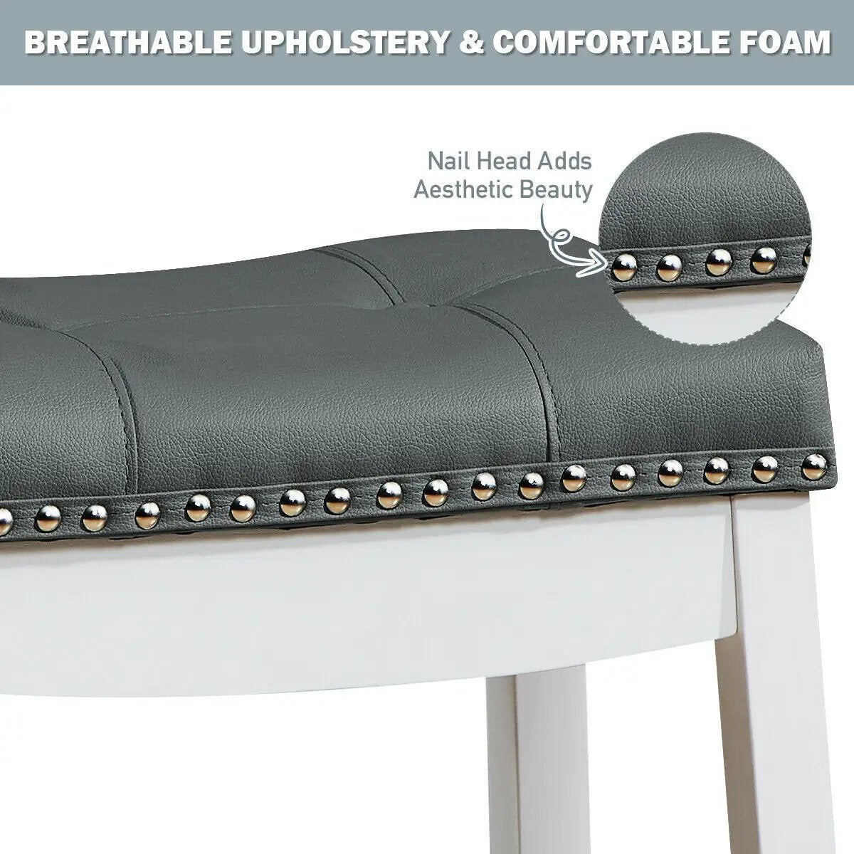 Set of 2 24-Inch Height Backless Counter Stool with Footrest, photo 7 of 9
