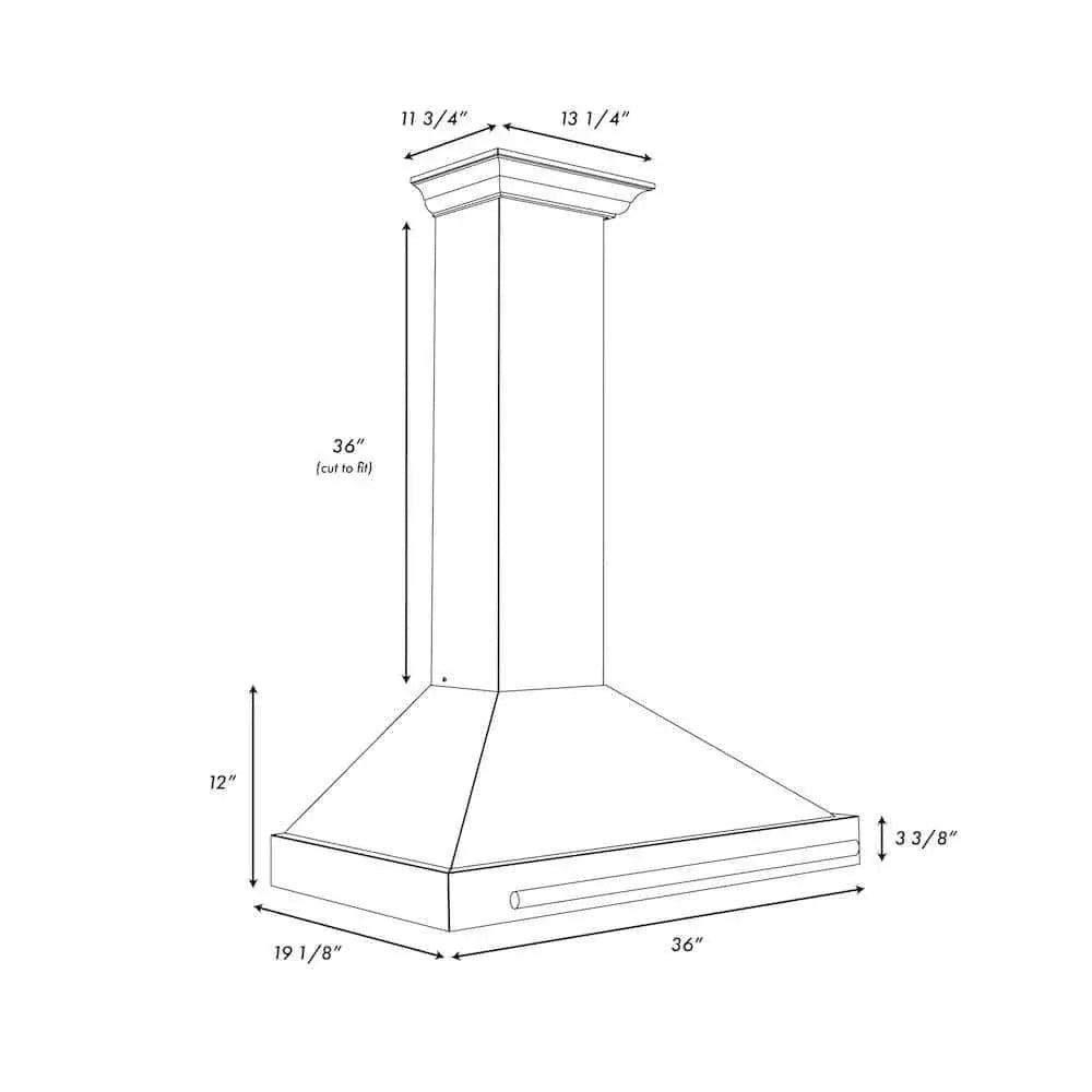 ZLINE 36" Autograph Stainless Wall Range Hood KB4SNZ-BLM36-G by Farmhouse Kitchen and Bath