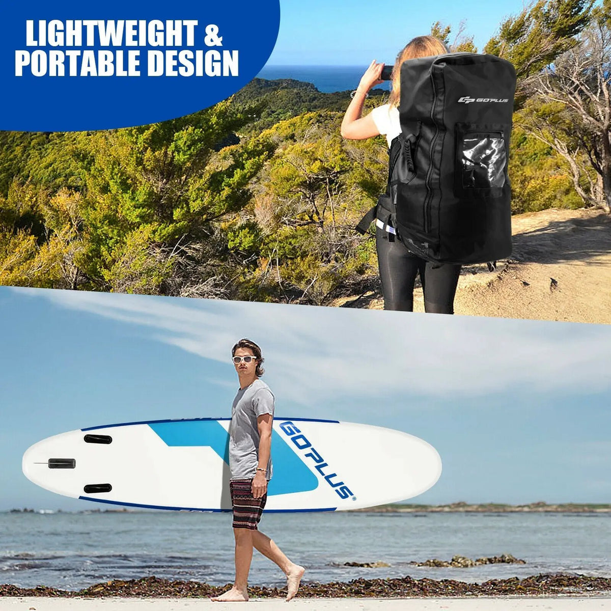10 Feet Inflatable Stand Up Paddle Board 6 Inches Thick with Backpack Leash Aluminum Paddle, photo 4 of 16