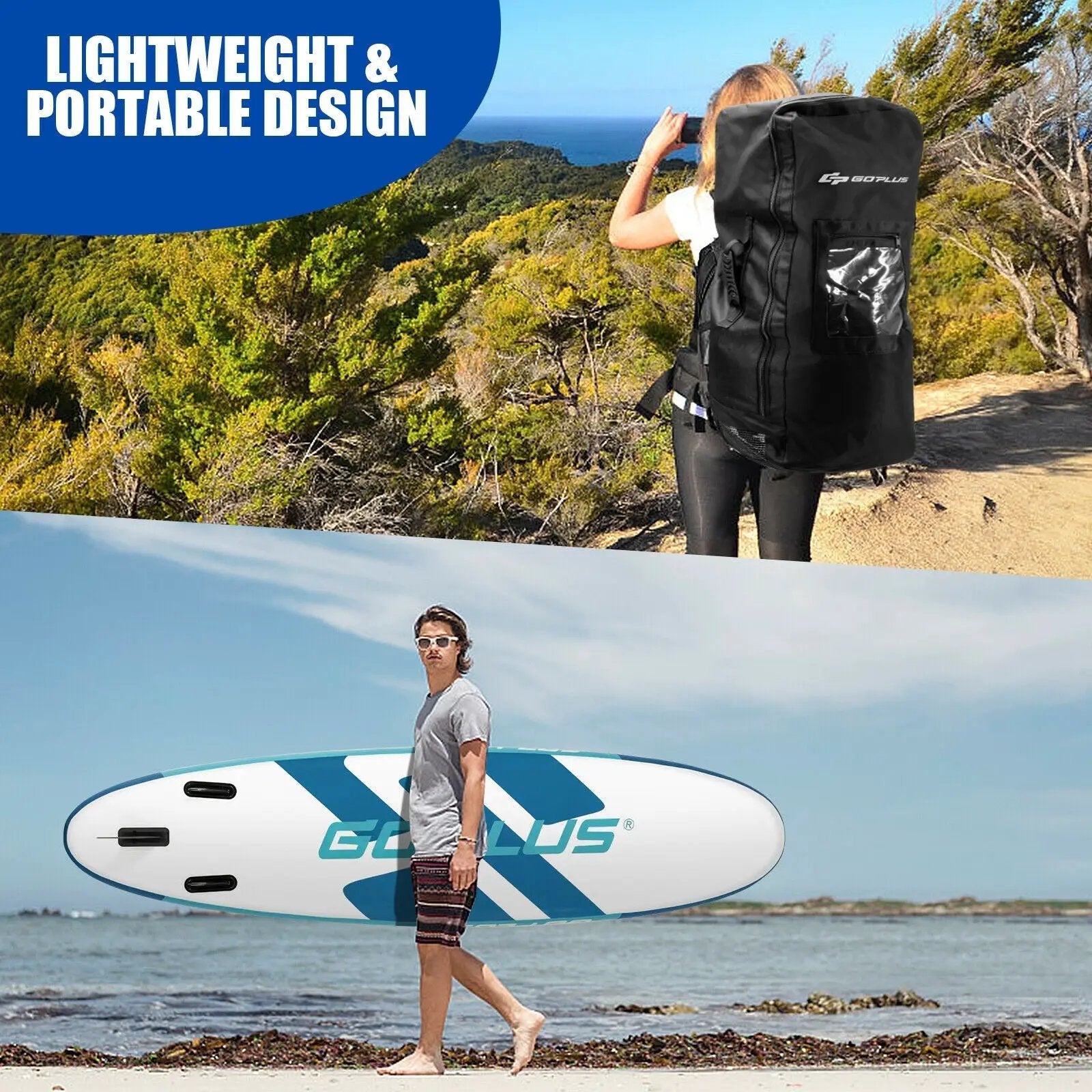 10 Feet Inflatable Stand Up Paddle Board 6 Inch Thick with Accessory Pack by DirectDeals