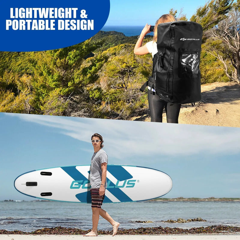 10 Feet Inflatable Stand Up Paddle Board 6 Inch Thick with Accessory Pack by DirectDeals