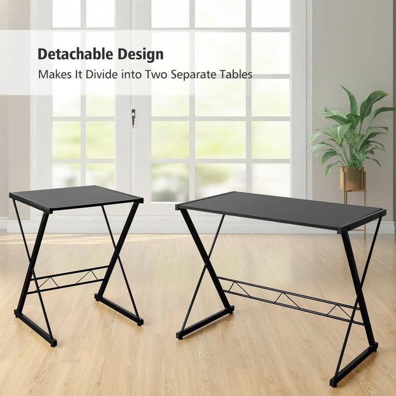 L-Shaped Desk Reversible Corner Computer Desk with Movable Shelf and CPU Stand by DirectDeals