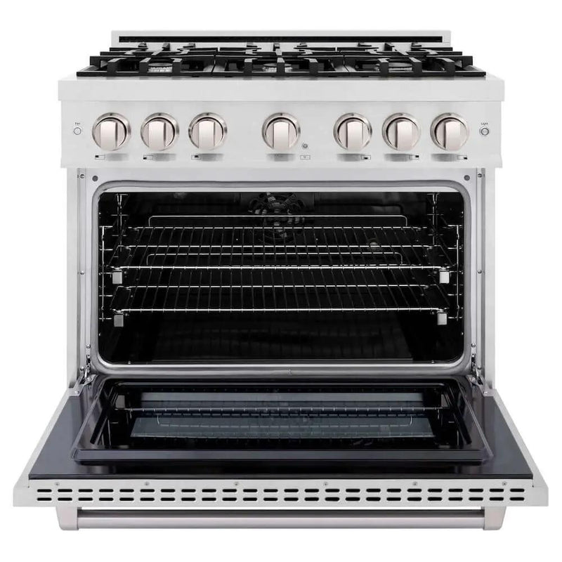 ZLINE 36" Select Gas Range Convection Gas Oven DuraSnow® Stainless Steel HGRS-36 by Farmhouse Kitchen and Bath