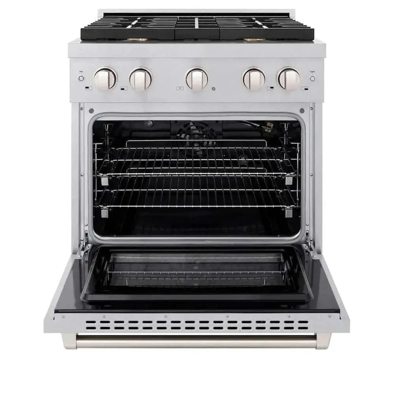 ZLINE 30"Gas Range, Convection Gas Oven , DuraSnow® Brass Burners, SGRS-BR-30 by Farmhouse Kitchen and Bath