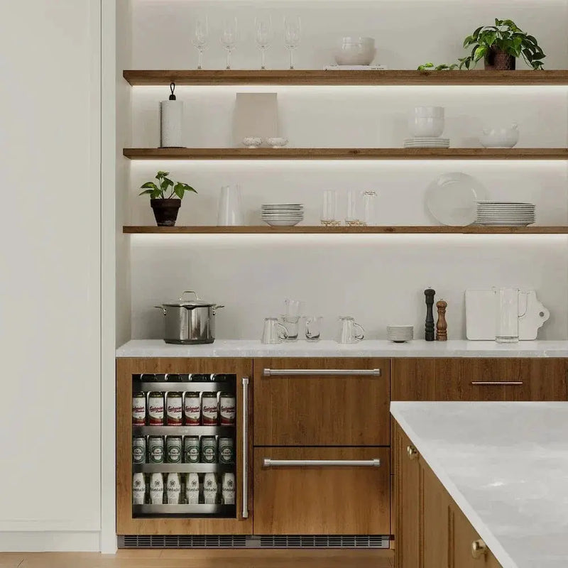 ZLINE 24" Touchstone 168 Can Outdoor-Rated Dual Refrigerator Drawer, Panel Ready, RDSPO-24 by Farmhouse Kitchen and Bath