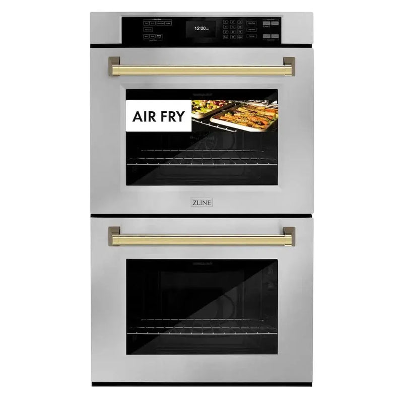 ZLINE 30"Professional True Convection Double Wall Oven, Air Fry, Self Clean, Stainless Steel, Gold WADZ-30-G by Farmhouse Kitchen and Bath