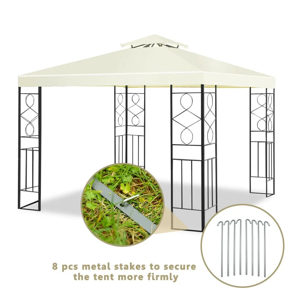 2 Tiers 10 x 10 Feet Patio Gazebo Canopy Tent by DirectDeals