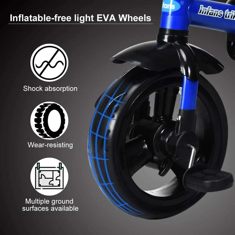 4-in-1 Kids Tricycle with Adjustable Push Handle by DirectDeals