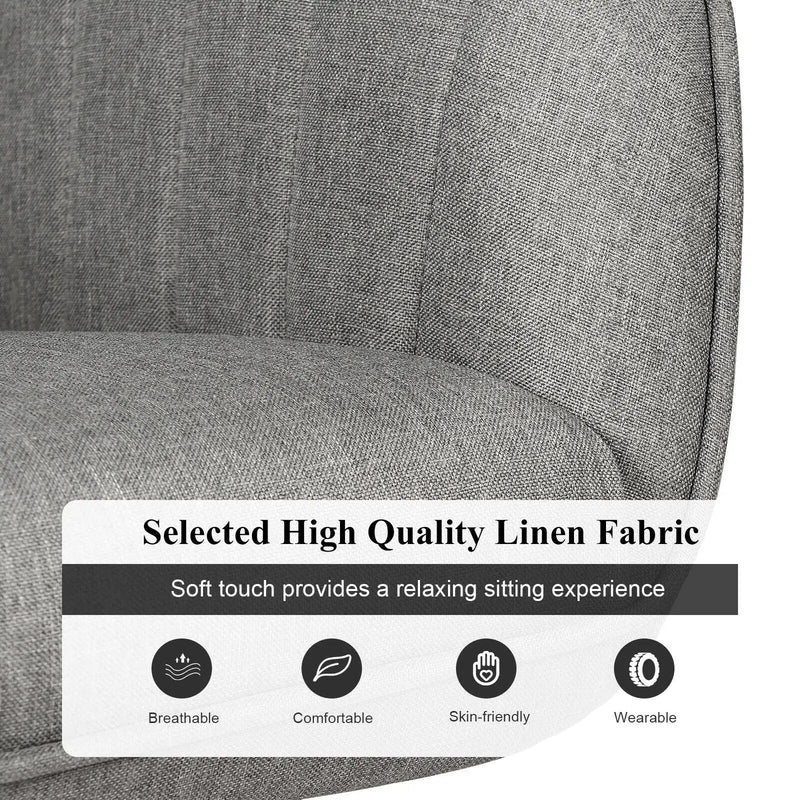 Fabric Swivel Accent Chair with Beech Wood Legs by DirectDeals